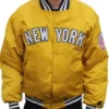New York Yankees Dugout Mustard Satin Jacket