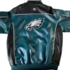 Philadelphia Eagles Green and Black Leather Jacket