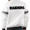Men’s Button Up Raiders Varsity White Jacket