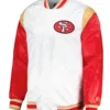Throwback Warm Up Pitch San Francisco 49ers Varsity Satin Jacket