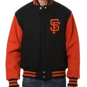 San Francisco Giants Varsity Black Wool Jacket