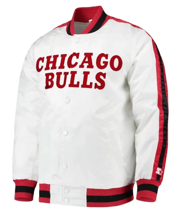 Chicago Bulls The D-Line White Satin Jacket