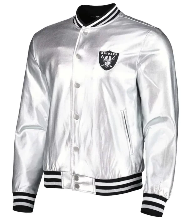 Las Vegas Raiders The Wild Collective Silver Metallic Jacket