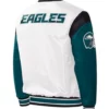 Throwback Warm Up Pitch Philadelphia Eagles Varsity Satin Jacket