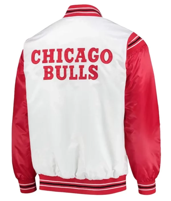 White/Red Chicago Bulls Renegade Varsity Satin Jacket