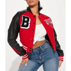 Women’s Chicago Bulls Cropped Varsity Jacket