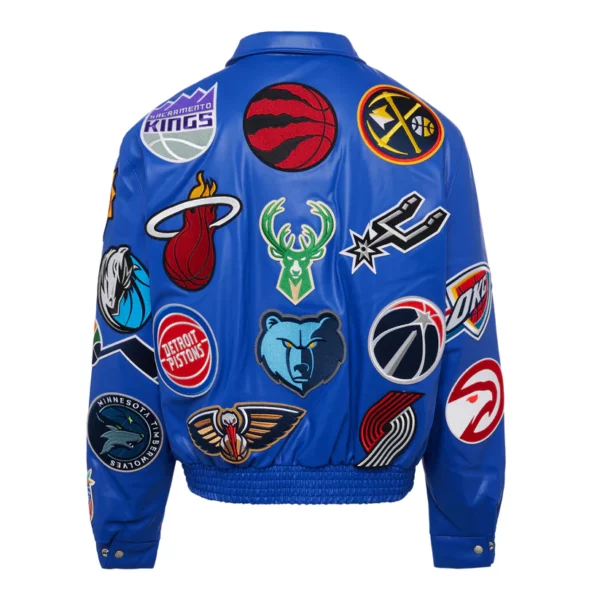 NBA Collage Vegan Leather Jacket