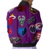 NBA Collage Wool & Leather Jacket