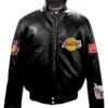 Lakers Full Leather Puffer Jacket