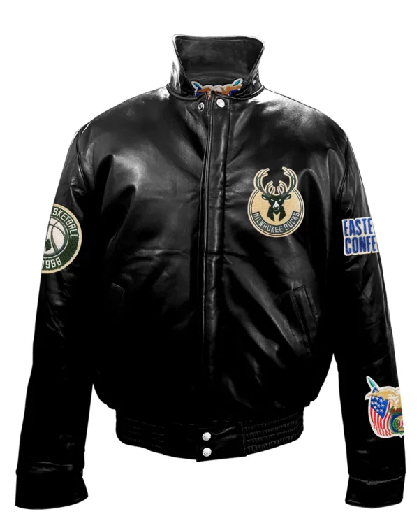 Milwaukee Bucks Full Leather Puffer Jacket