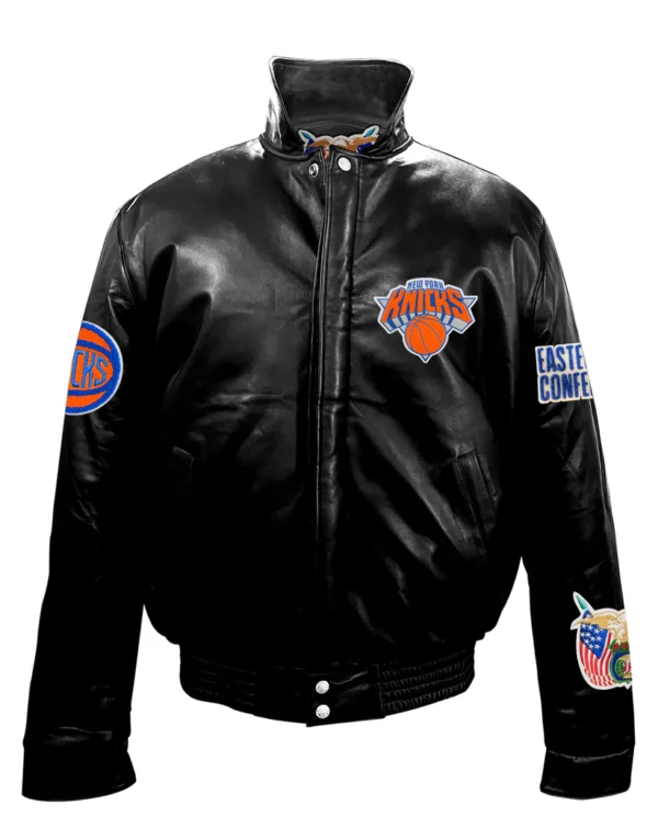 New York Knicks Full Leather Puffer Jacket