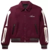 Amiri Bones Letterman Burgundy Jacket