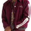 Amiri Bones Letterman Burgundy Jacket