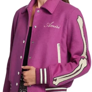 Amiri Bones Letterman Pink Jacket