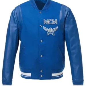 Stadium MCM Logo Blue Varsity Jacket