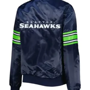 College Navy Seattle Seahawks Line Up Varsity Jacket