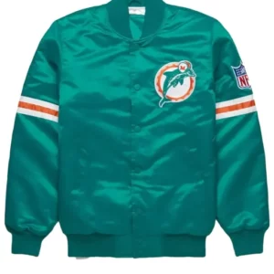 Miami Dolphins Teal Green Satin Jacket