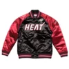 Tough Season Miami Heat Red and Black Satin Jacket