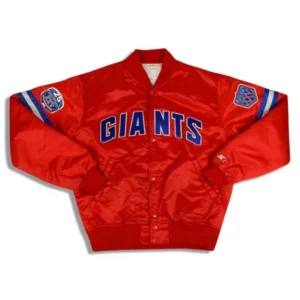 NY Giants 25th Anniversary Red Satin Jacket
