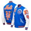 New York Mets Pro Standard Mash Up Logo Varsity Full-Zip Jacket