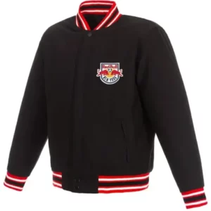 New York Red Bulls Black Varsity Bomber Jacket