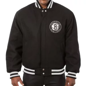 Brooklyn Nets Black Varsity Jacket
