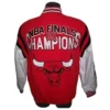Chicago Bulls 6 NBA Red and White Varsity Jacket