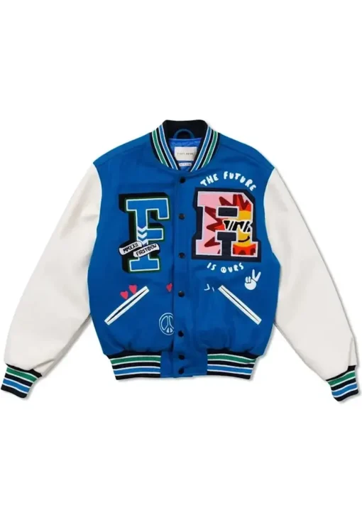 First Row The Future Is Ours Blue Varsity Jacket