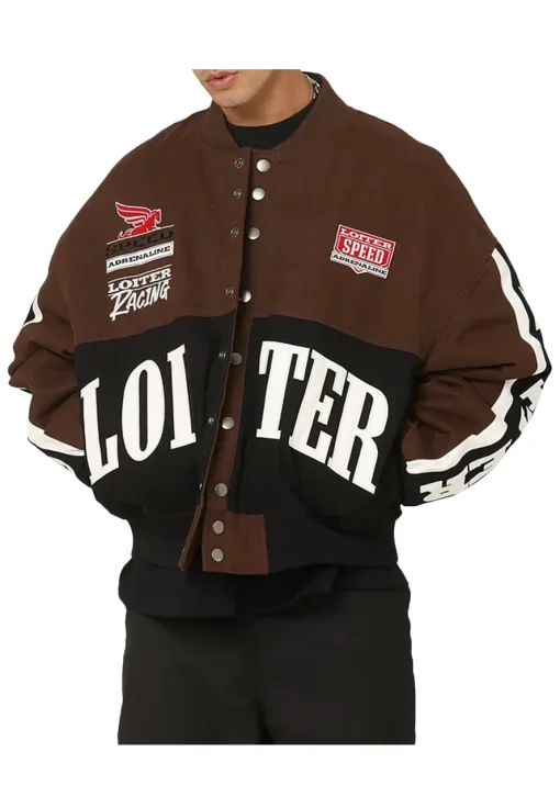 Loiter Racing Brown Varsity Jacket