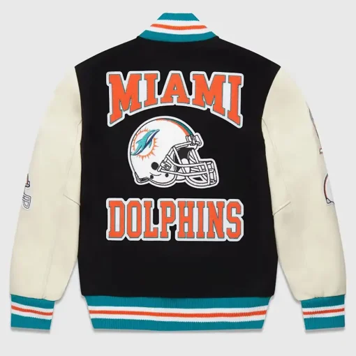 OVO Miami Dolphins black and white Varsity Jacket