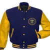 NBA Denver Nuggets Blue and Yellow Varsity Jacket