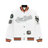 New York Mets Varsity White Satin Jacket