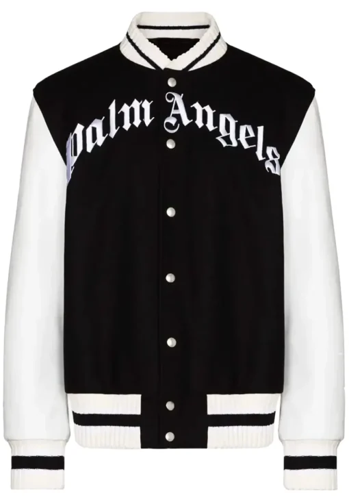 Palm Angels Black and White Varsity Jacket