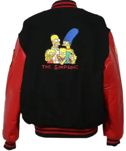 Simpsons Black and Red Varsity Jacket