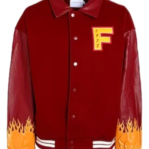 Topman Burgundy Varsity Jacket