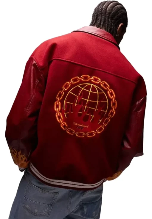 Topman Burgundy Varsity Jacket