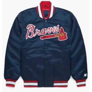 X Atlanta Braves Blue Satin Jacket