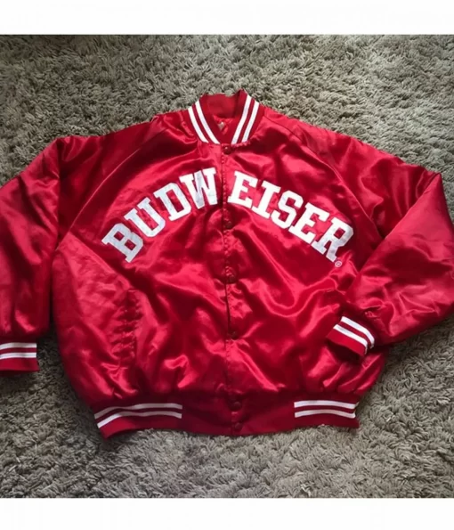 Budweiser 80s Vintage Red Bomber Jacket