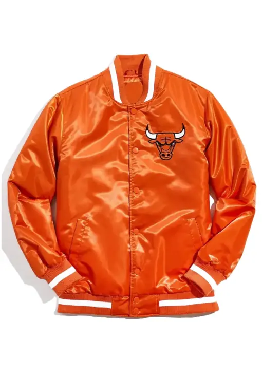 Chicago Bulls Bomber Orange Jacket