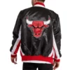 Chicago Bulls Black Varsity Satin Jacket