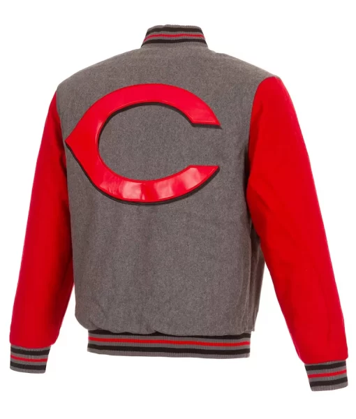Cincinnati Reds Gray/Red Varsity Jacket