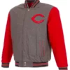 Cincinnati Reds Gray/Red Varsity Jacket