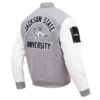 Classic Jackson State Tigers Gray and White Varsity Jacket