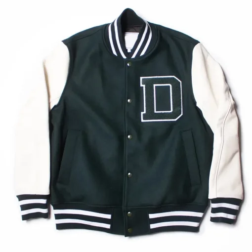 Dartmouth Green and White Bomber Jacket
