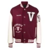 V Felted Maroon Varsity Jacket