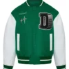 Doncare The Gambler Green and White Varsity Jacket
