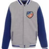 FC Cincinnati Gray and Blue Varsity Jacket