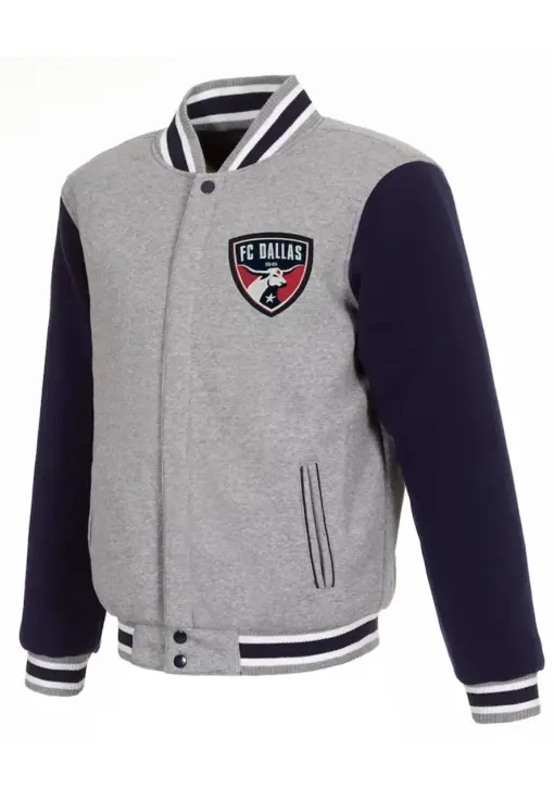 FC Dallas Navy and Gray Varsity Jacket