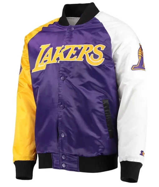 LA Lakers Tricolor Remix Varsity Jacket