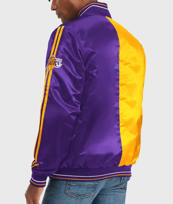 Lakers Purple and Yellow Varsity Satin Jacket